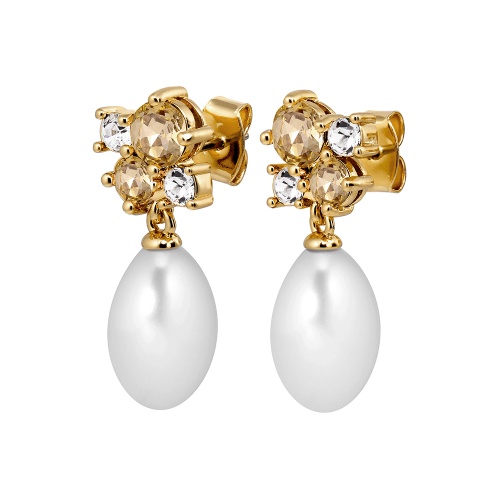 Серьги Dyrberg Kern PETUN SG GOLDEN / WHITE PEARL  480054, 480054