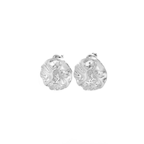 Серьги Dansk Copenhagen, Elysian, с эффектом мятого металла, DNSK26.1-3C2601051 серебристый