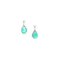 Серьги ORI TAO, Water Lily, с палаванским перламутром, OT25.1-12-32097 бирюзовый