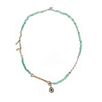 Колье Alcozer&J, хризолитом, Swarovski, кварц, AL-C58AB23-R зеленый