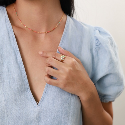 Кольцо Franck Herval, Judy, разъемное, кристалл Swarovski, эмаль, FH22.1-19-62970 золотистый фото 5