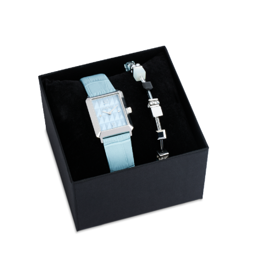 Набор Light Blue-Silver(часы 1 шт., браслет 1 шт.), 7670/53-0741