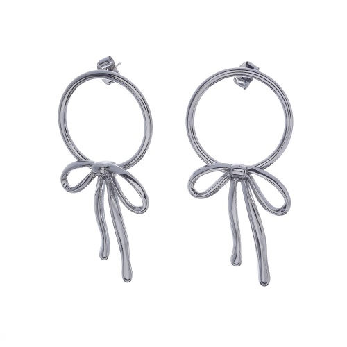 Серьги Moon Paris, Ringo, с бантом, MR-24.06-050 серебристый