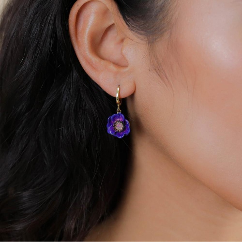 Серьги Franck Herval, Mellina, с цветной смолой и кристаллом, FH26.1-12-70192 синий фото 2