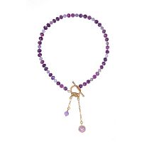 Колье Lanzerotti, Iris, с лепидолитом, агатом и аметистом, LZ-26.03-083 лиловый