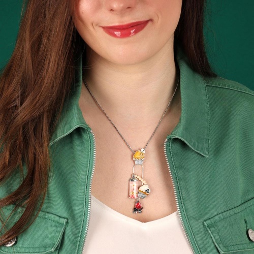 Колье TARATATA, Chapardeuse, с цветной смолой, бусинами и нитью, TT-H24-07118-10M серебристый фото 3