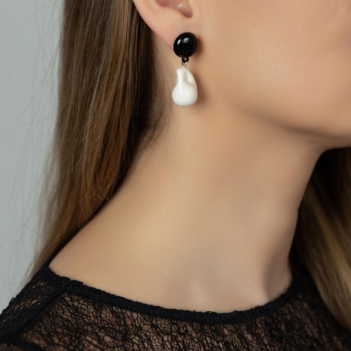 Серьги Moon Paris, Ringo, с цветной эмалью, MR-26.01-057 белый фото 2