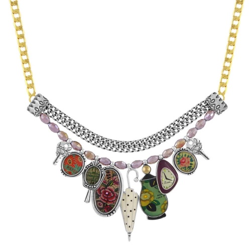 Колье TARATATA, Living room, со смолой, бусинами и пайетками, TT-H24-05120-10M серебристый фото 2