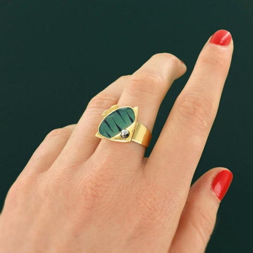 Кольцо TARATATA, Sushi, разъемное, со смолой и бусинами, TT-T25-06408-204 синий фото 7