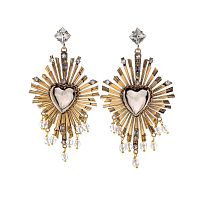 Серьги Celeste G, сердце, кристалл Swarovski и фианиты, CS26.1-1093 серебристый