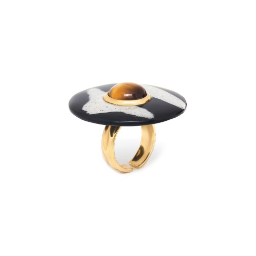 Кольцо Nature Bijoux, Zebra, тигровый глаз, смолистый песок в смоле, NB24.2-19-25671 черный фото 2