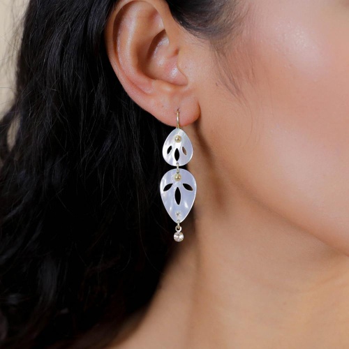 Серьги Franck Herval, Angelique, с перламутром и стразами, FH26.1-12-69996 белый фото 3