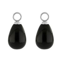 Шарм Coeur de Lionы на серьги Silver-Black, 0050/44-1317
