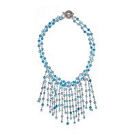 Колье Lanzerotti, Marino, с аквамарином, топазом и перламутром, LZ-25.06-176 голубой