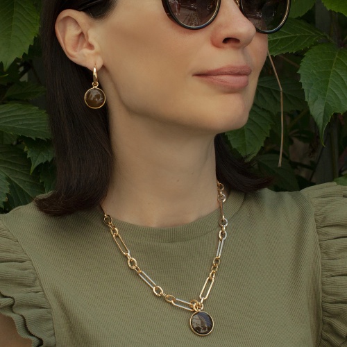 Колье Fiore Luna COFFE AGATE, LN5148 BR/G фото 3