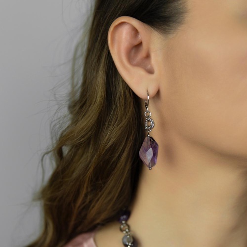 Серьги Lanzerotti, Iris, с аметистом, LZ-26.03-072 фиолетовый фото 2