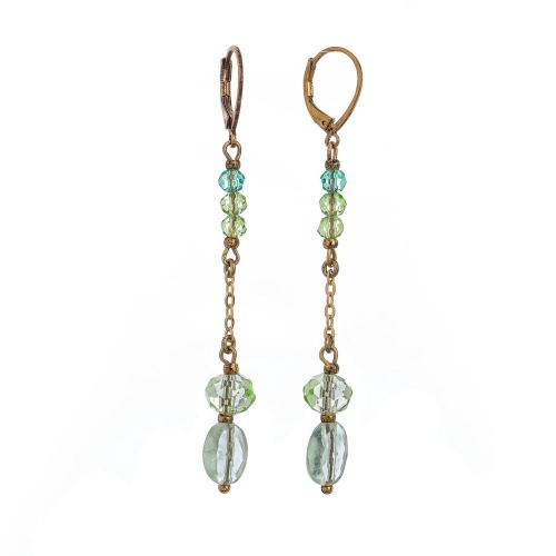 Серьги Lanzerotti, Ispirazione, флюорит, кристаллы, LZ-24.10-382 зеленый