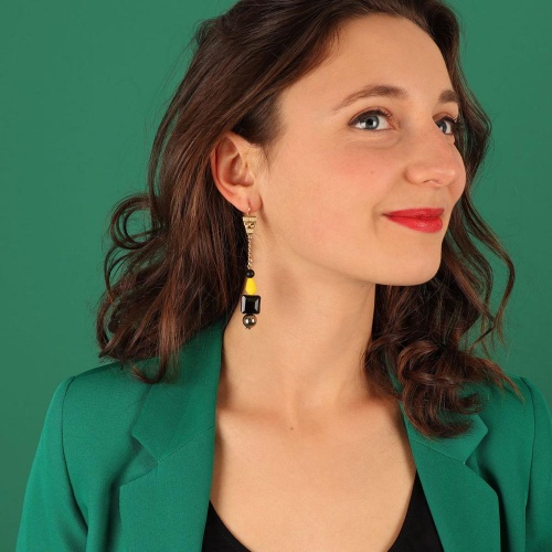 Серьги TARATATA, Glam Rock, со стеклянными бусинами, TT-H23-08737-202 черный фото 2