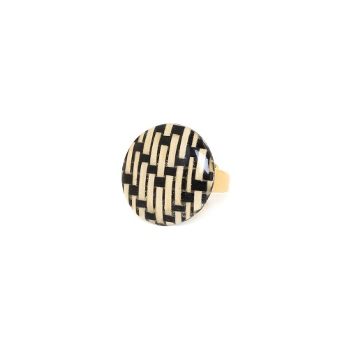 Кольцо Nature Bijoux, Madam Bogolan, с растительным волокном в смоле, NB23.2-19-24972 бежевый фото 4
