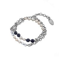 Браслет Lanzerotti, Pianoforte, в несколько оборотов, жемчуг, оникс, LZ-26.01-005 черный