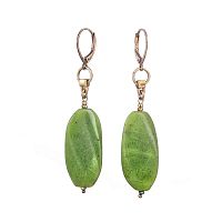 Серьги Lanzerotti, Verde, с серпентином и кристаллом, LZ-24.12-590 зеленый