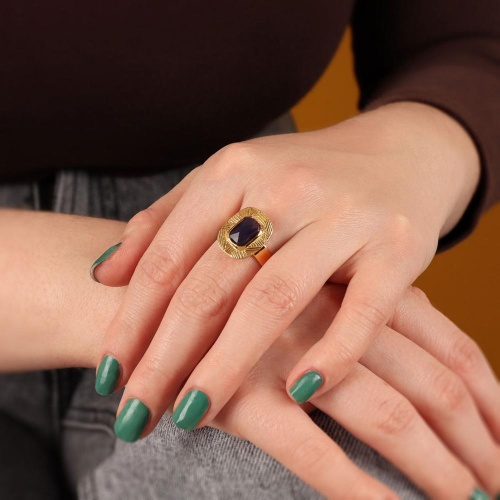 Кольцо TARATATA, Joyeuse, разъемное, со стеклянной бусиной, TT-H24-11419-206 фиолетовый фото 3