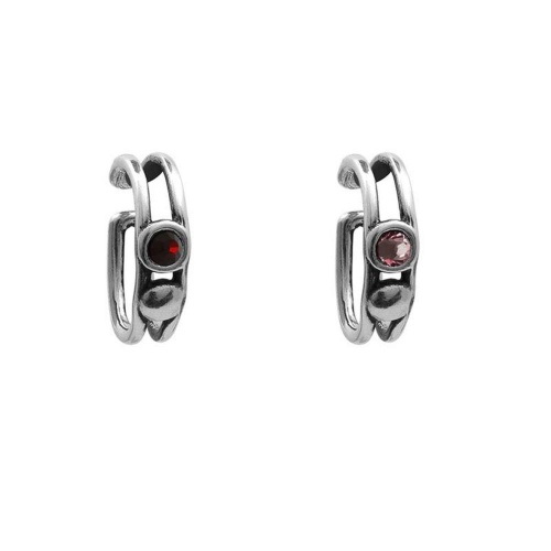 Серьги Ciclon, Haruko, кафф, с чешским кристаллом, CN-223604 красный