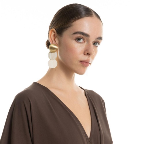 Серьги Katerina Vassou, Mezzo Piano, с элементами в форме диска, KV26.1-406092GWHITE белый фото 2