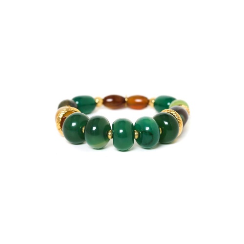 Браслет Nature Bijoux, Agata verde, стрейч, с агатом и жадом, NB24.1-13CP43270 зеленый