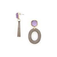 Серьги Nature Bijoux, Lavender, ракушка Capiz в смоле, эбеновое дерево, NB25.1-12-90100 сиреневый