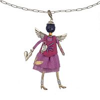 Подвеска Miamelie, кукла Мичелина с крыльями, MiA-2401-CL5866 золотистый