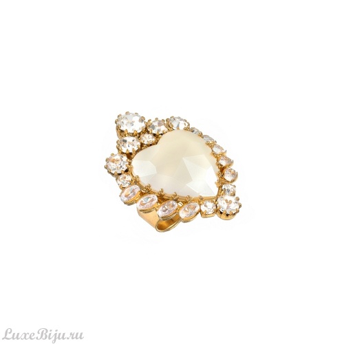 Кольцо Celeste G, с сердцем и кристаллами Swarovski, CS26.1-1549 белый