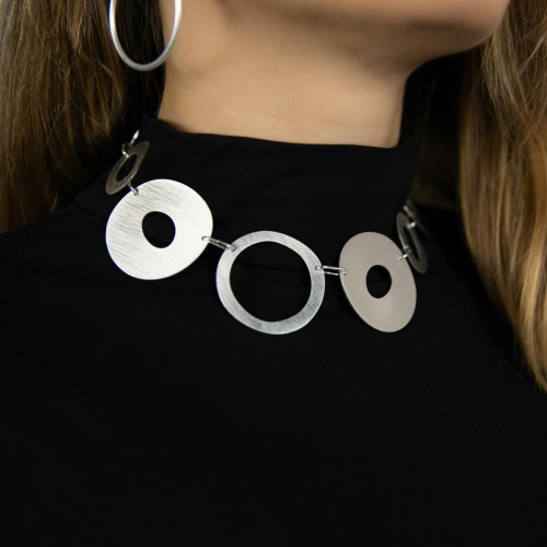 Колье Dansk Copenhagen, Alaya, с овалами неправильной формы, DNSK25.2-9C2501002 серебристый фото 2