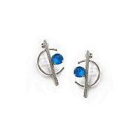 Серьги Catherine Bijoux, Half moon, с кристаллом, CB25.1-5356FS голубой