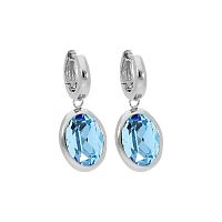 Серьги Qudo Creole TIVOLA small S aquamarine, 310515 BL/S