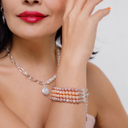 Браслет Fiore Luna Pearle Quadro Сarabiner, CL4540 BR/S фото 4