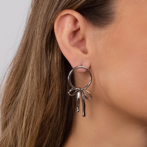 Серьги Moon Paris, Ringo, с бантом, MR-24.06-050 серебристый фото 2