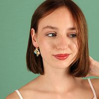 Серьги TARATATA, Archipel, асимметричные,со смолой,стразами,кварцем, TT-E24-03723-20M золотистый