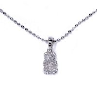 Колье Moon Paris, Ringo, с подвеской-мишкой, с кристаллами, MR-22.03-023 серебристый
