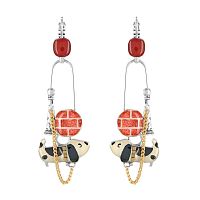 Серьги TARATATA, Pas bouger!, цветная смола, слюдяной порошок, гематит, TT-W25-06759-10M серебристый