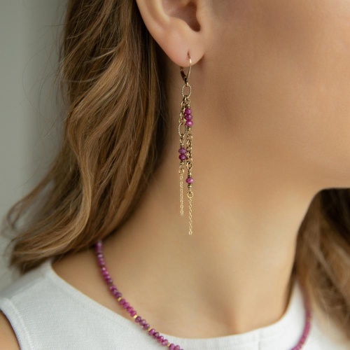 Серьги Lanzerotti, Elisir, с рубином, LZ-25.10-319 розовый фото 2