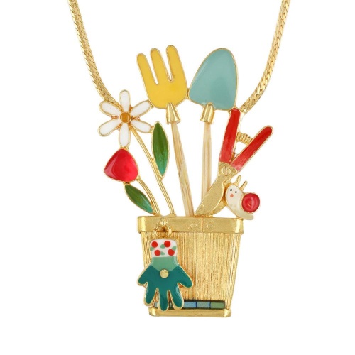 Колье TARATATA, Basilic, со стразами, бусинами и цветной смолой, TT-T23-04105-20M золотистый