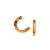 Серьги Nature Bijoux, Guadeloupe, полукольца, с банановой корой в смоле, NB23.1-12-78235 мятный