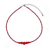 Колье Lanzerotti, Crespino, с кристаллами и стеклянными бусинами, LZ-23.05-182 красный