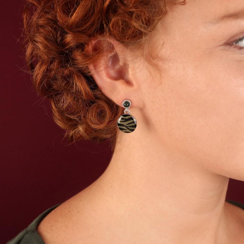 Серьги TARATATA, Tabby, смола, золотая краска, окрашенный агат, TT-H25-05937-102 черный фото 2