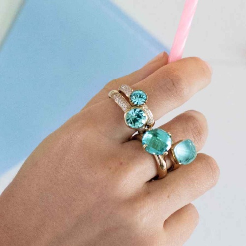 Кольцо Qudo Firenze soft aqua 16.5 мм, 613728 BL/RG фото 2