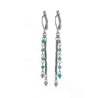 Серьги Lanzerotti, Verde, с кристаллами, LZ-24.12-552 бирюзовый