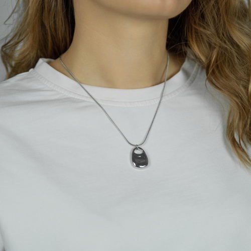 Колье Moon Paris, Steel, с фактурной подвеской, MS-26.01-024 серебристый фото 2