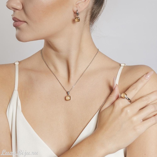 Серьги Qudo Firenze champagne 300351 BR/S фото 2