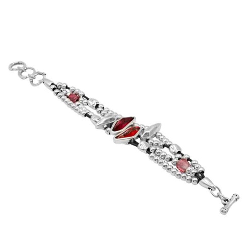 Браслет Ciclon, Valle de cristal, с муранским стеклом и кожей, CN-241117 розовый